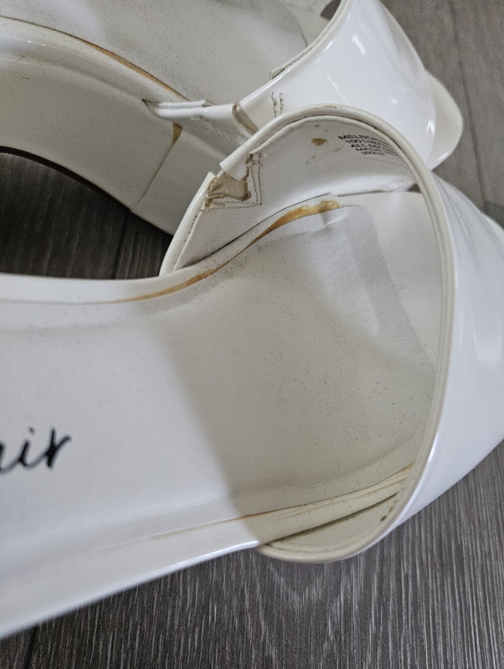 WILD PAIR Glossy White Platform Slide Heels - Picture 4 of 6